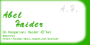 abel haider business card